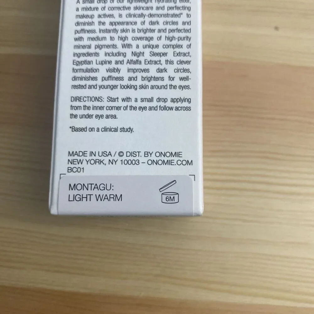 Onomie Bright Concealing Elixir Montagu Light Warm 0.35oz Dark Circle Correcting